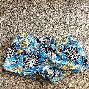 Patagonia Blue Floral Athletic Shorts